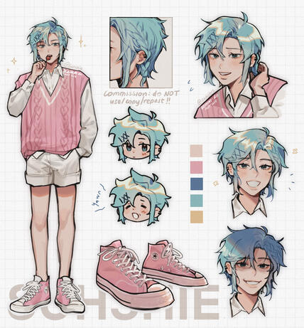 1 full | 2 bust (+1 expression) | 1 chibi (+1 expression) | props